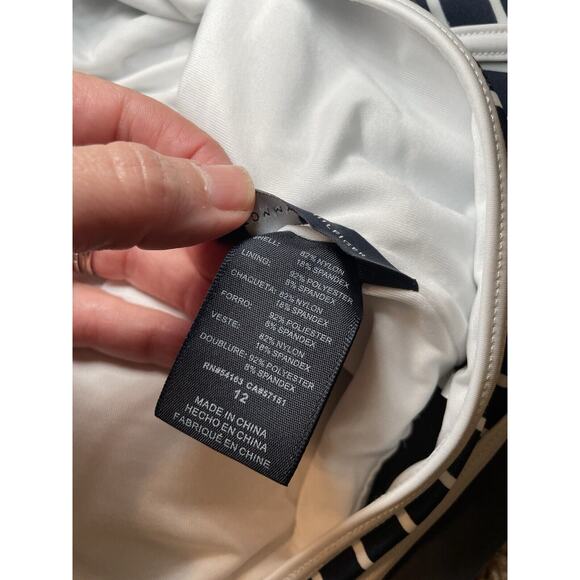 NWT Tommy Hilfiger Size 12 bathing suit One Piece Swimsuit blue stripes Swim - Picture 6 of 7